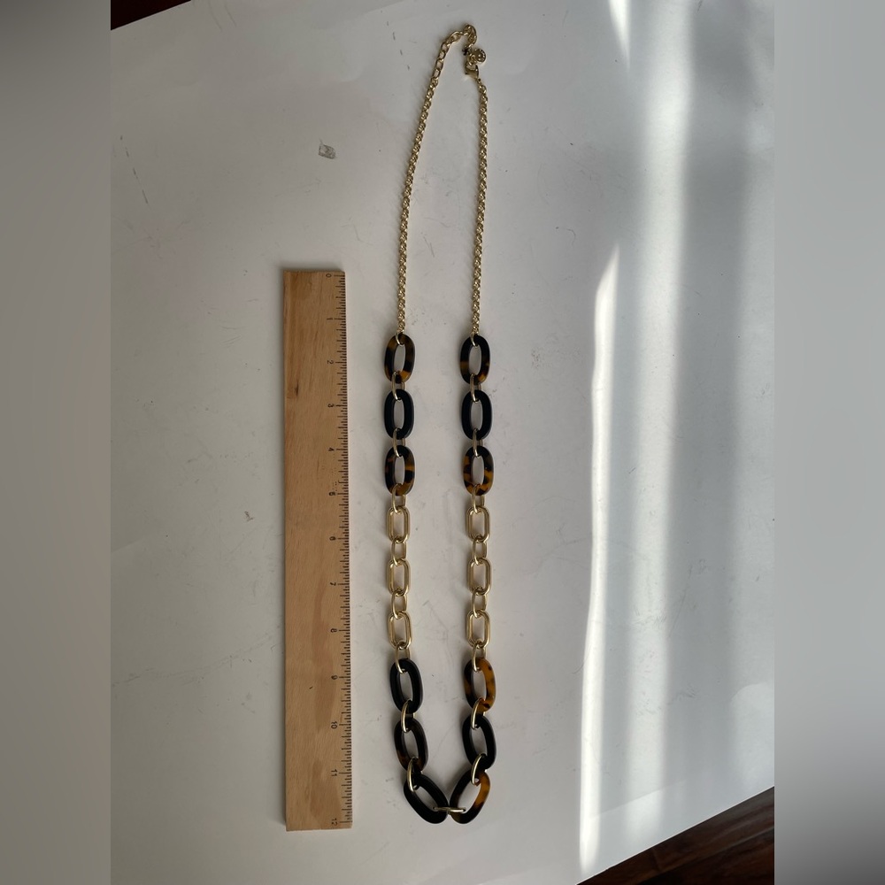Talbots faux tortoise chain and gold chain necklace